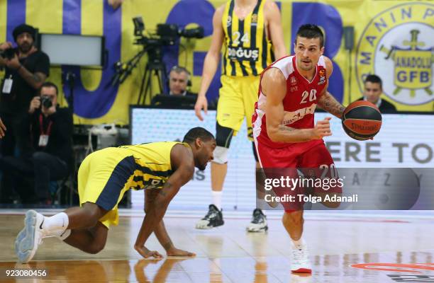 Andrea Cianciarini, #20 of AX Armani Exchange Olimpia Milan in action during the 2017/2018 Turkish Airlines EuroLeague Regular Season Round 23 game...