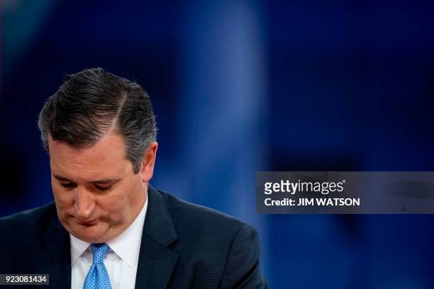 Senator Ted Cruz, R-Texas speaks during the 2018 Conservative Political Action Conference at National Harbor in Oxon Hill, Maryland, on February 22,...