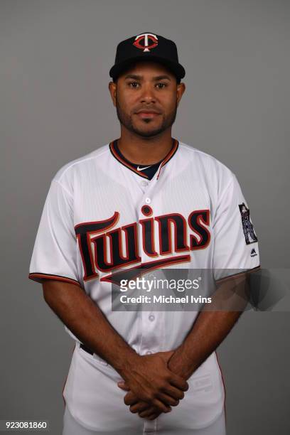 Gregorio Petit of the Minnesota Twins poses during Photo Day on Wednesday, February 21, 2018 at CenturyLink Sports Complex in Fort Myers, Florida.