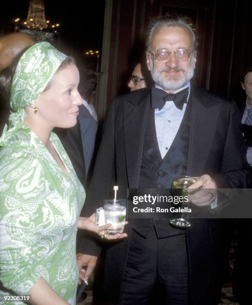 Actor George C. Scott and wife actress Trish Van Devere attend the 1979 All-American Golf Collegiate Awards Dinner on August 14, 1979 at The...