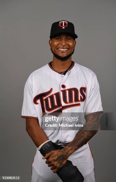 Ervin Santana of the Minnesota Twins poses during Photo Day on Wednesday, February 21, 2018 at CenturyLink Sports Complex in Fort Myers, Florida.