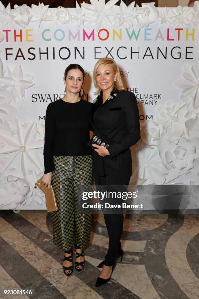 Livia Firth, Founder and Creative Director of Eco-Age, and Nadja Swarovski, Swarovski Executive Board Member, attend the VIP preview of the...