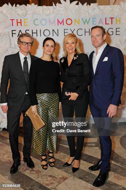 Colin Firth, Livia Firth, Founder and Creative Director of Eco-Age, Nadja Swarovski, Swarovski Executive Board Member, and Rupert Adams attend the...