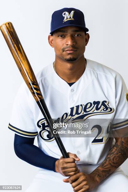 Christian Bethancourt of the Milwaukee Brewers poses for a portrait during Photo Day at the Milwaukee Brewers Spring Training Complex on February 22,...