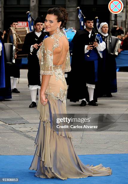 Russian pole vaulter Yelena Isinbayeva attends Prince of Asturias Awards 2009 ceremony at "Campoamor" Theater on October 23, 2009 in Oviedo, Spain.