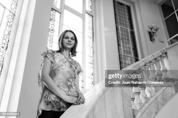 Chess player Anna Muzychuk poses during a portrait session at Circulo de Bellas Artes on February 22, 2018 in Madrid, Spain.