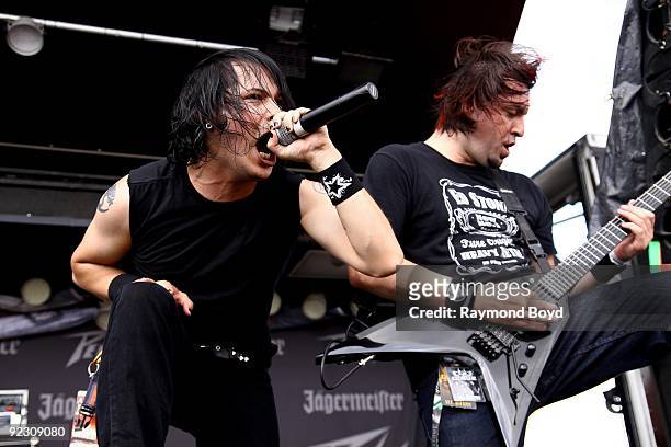 Jeremy "Jerms" Genske and Matt Szlachta of Dirge Within performs at the First Midwest Bank Amphitheatre in Tinley Park, Illinois on JULY 26, 2009.