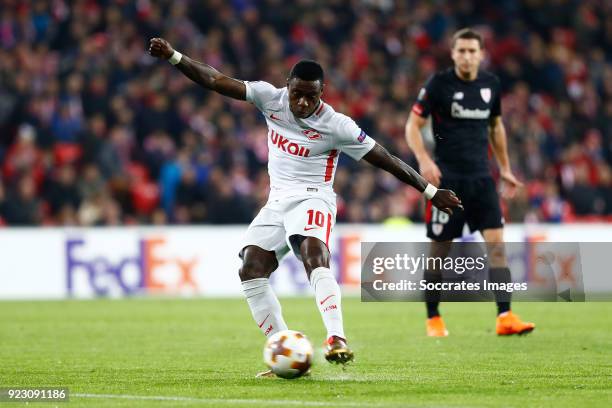Quincy Promes of Spartak Moscow during the UEFA Europa League match between Athletic de Bilbao v Spartak Moscow at the Estadio San Mames on February...