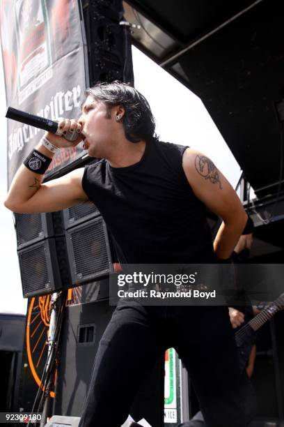 Jeremy "Jerms" Genske of Dirge Within performs at the First Midwest Bank Amphitheatre in Tinley Park, Illinois on JULY 26, 2009.