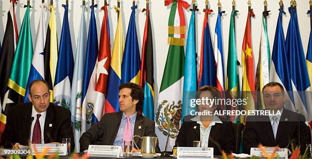 Mexican General Attorney, Arturo Chavez; Colombian Foreign Minister, Jaime Bermudez; Mexican Foreign Minister Patricia Espinosa and Genaro Garcia...