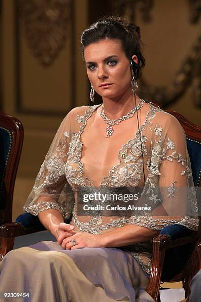 Russian pole vaulter Yelena Isinbayeva attends Prince of Asturias Awards 2009 ceremony at "Campoamor" Theater on October 23, 2009 in Oviedo, Spain.