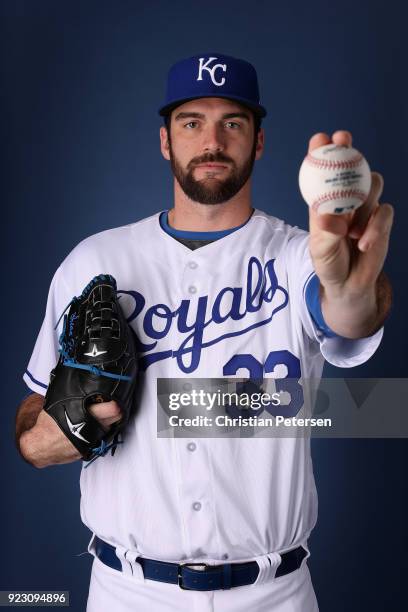 Pitcher Brian Flynn of the Kansas City Royals poses for a portrait during photo day at Surprise Stadium on February 22, 2018 in Surprise, Arizona.