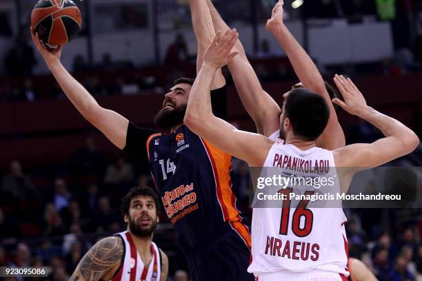 Bojan Dubljevic, #14 of Valencia Basket in action during the 2017/2018 Turkish Airlines EuroLeague Regular Season Round 23 game between Olympiacos...