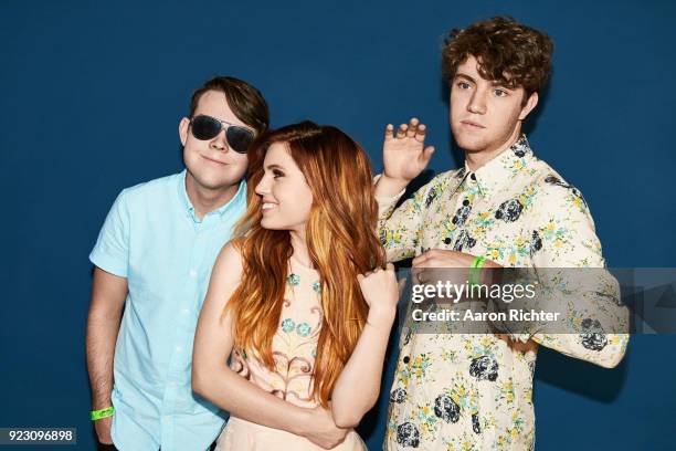 Noah, Sydney and Graham Sierota of Echosmith are photographed for Billboard Magazine on August 20, 2017 at the Billboard Hot 100 Music Festival at...