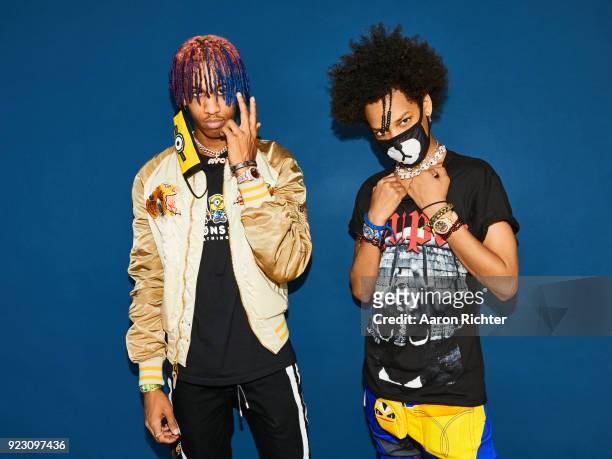 Ayo and Teo are photographed for Billboard Magazine on August 20, 2017 at the Billboard Hot 100 Music Festival at Northwell Heath at Jones Beach...