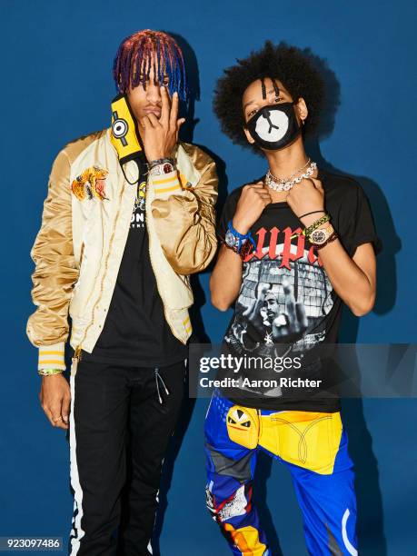 Ayo and Teo are photographed for Billboard Magazine on August 20, 2017 at the Billboard Hot 100 Music Festival at Northwell Heath at Jones Beach...