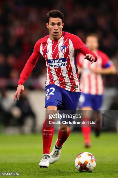 Nicolas Gaitan of Atletico Madrid in action during UEFA Europa League Round of 32 match between Atletico Madrid and FC Copenhagen at the Wanda...