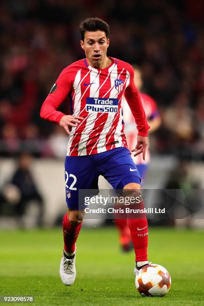 Nicolas Gaitan of Atletico Madrid in action during UEFA Europa League Round of 32 match between Atletico Madrid and FC Copenhagen at the Wanda...