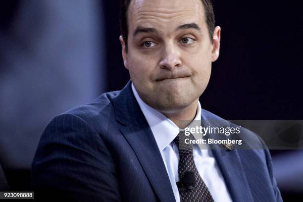 Andrew Bremberg, assistant to U.S. President Donald Trump and White House director of the Domestic Policy Council, pauses after speaking during a...