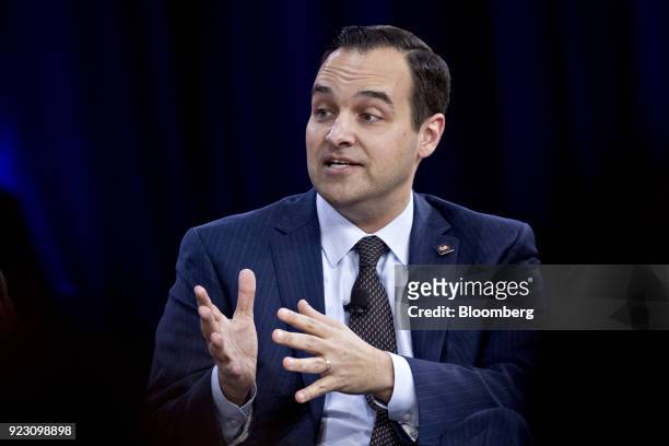 Andrew Bremberg, assistant to U.S. President Donald Trump and White House director of the Domestic Policy Council, speaks during a panel discussion...