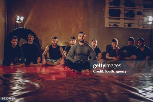 martial arts team in gym - jujitsu stock pictures, royalty-free photos & images