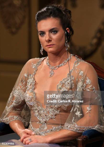 Russian pole vaulter Yelena Isinbayeva attends the Prince of Asturias Awards 2009 ceremony at 'Campoamor' Theater on October 23, 2009 in Oviedo,...