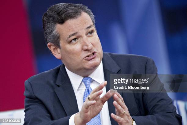 Senator Ted Cruz, a Republican from Texas, speaks during a discussion at the Conservative Political Action Conference in National Harbor, Maryland,...
