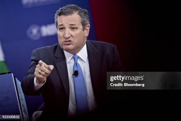 Senator Ted Cruz, a Republican from Texas, speaks during a discussion at the Conservative Political Action Conference in National Harbor, Maryland,...