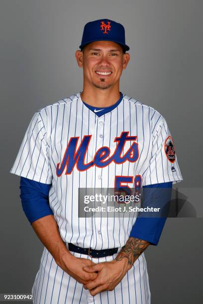 José Lobatón of the New York Mets poses during Photo Day on Wednesday, February 21, 2017 at Tradition Field in Port St. Lucie, Florida.