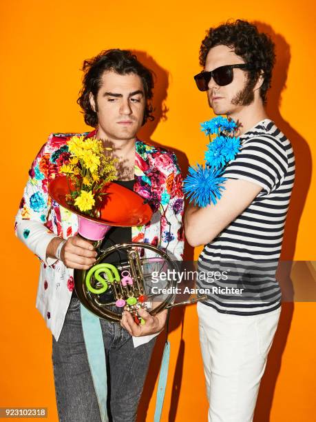 Robert Perlick-Molinari and David Perlick-Molinari of French Horn Rebellion are photographed for Billboard Magazine on August 20, 2017 at the...