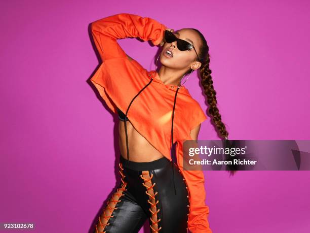 Singer Tinashe is photographed for Billboard Magazine on August 19, 2017 at the Billboard Hot 100 Music Festival at Northwell Heath at Jones Beach...