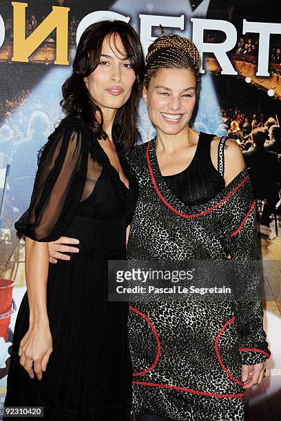 Actresses Dolores Chaplin and Elli Medeiros attend the Premiere of the Radu Mihaileanu's film "Le Concert" at Theatre du Chatelet on October 23, 2009...