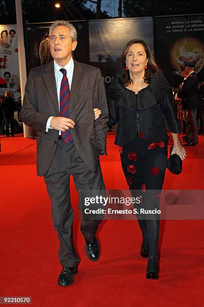 Italian member of Parliament Francesco Rutelli and his wife Barbara Palombelli attend the Official Awards Ceremony during Day 9 of the 4th...