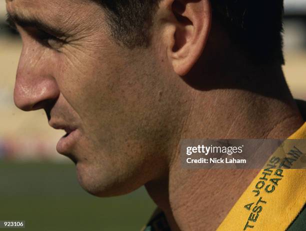 Andrew Johns newly announced Rugby League Australian Captain at the teams photo call ahead of this weeks test against Great Britain held at the...