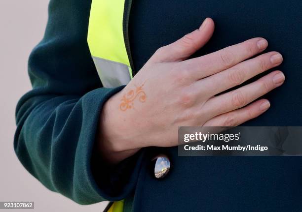 Catherine, Duchess of Cambridge visits the Northern Spire, a new bridge over the River Wear, on February 21, 2018 in Sunderland, England. The...