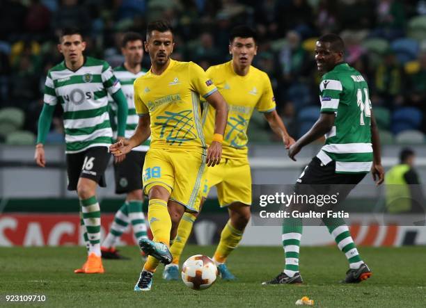 Astana midfielder Marko Stanojevic from Serbia in action during the UEFA Europa League match between Sporting CP and FC Astana at Estadio Jose...