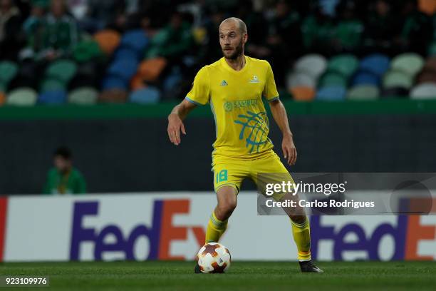 Astana midfielder Ivan Maevski from Bielorussia during UEFA Europa League Round of 32 match between Sporting Lisbon and FC Astana at the Estadio Jose...