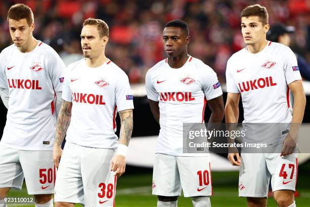Mario Pasalic of Spartak Moscow, Andrey Eshchenko of Spartak Moscow, Quincy Promes of Spartak Moscow, Roman Zobnin of Spartak Moscow during the UEFA...