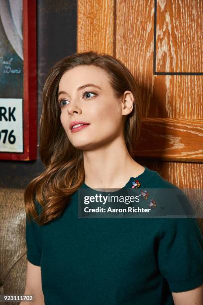 Actress Gillian Jacobs is photographed for New York Times on February 2, 2018 at Public Theater in New York City.