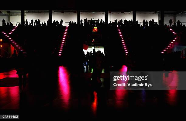 General view of the Telekom Dome is seen ahead the Beko Basketball Bundesliga game between Telekom Baskets and Phoenix Hagen at the Telekom Dome on...