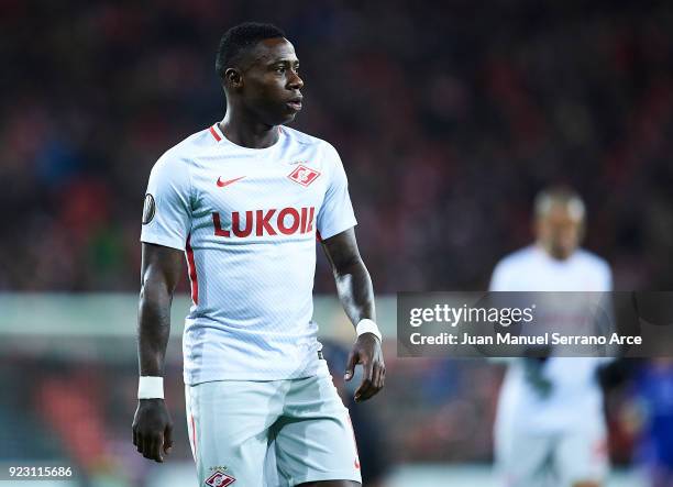 Quincy Promes of FC Spartak Moskva looks on during UEFA Europa League Round of 32 match between Athletic Bilbao and Spartak Moscow at the San Mames...