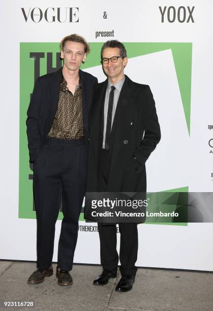 Jamie Campbell Bower and Federico Marchetti attend the 'The Next Green Talents' event during Milan Fashion Week Fall/Winter 2018/19 on February 22,...