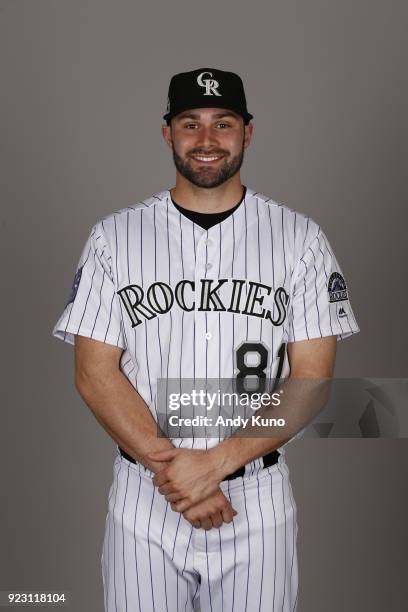 Anthony Bemboom of the Colorado Rockies poses during Photo Day on Thursday, February 22, 2018 at Salt River Fields at Talking Stick in Scottsdale,...