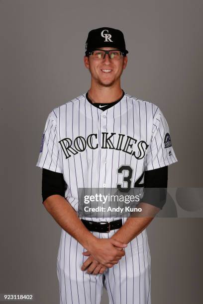 Jeff Hoffman of the Colorado Rockies poses during Photo Day on Thursday, February 22, 2018 at Salt River Fields at Talking Stick in Scottsdale,...