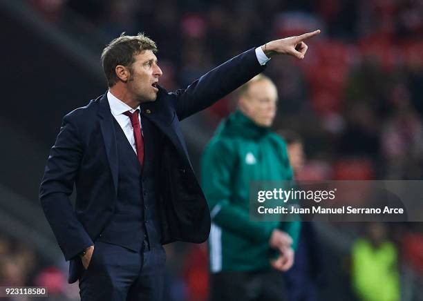 Massimo Carrera of FC Spartak Moskva reacts during UEFA Europa League Round of 32 match between Athletic Bilbao and Spartak Moscow at the San Mames...