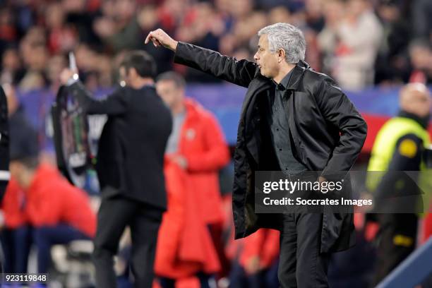 Coach Jose Mourinho of Manchester United during the UEFA Champions League match between Sevilla v Manchester United at the Estadio Ramon Sanchez...