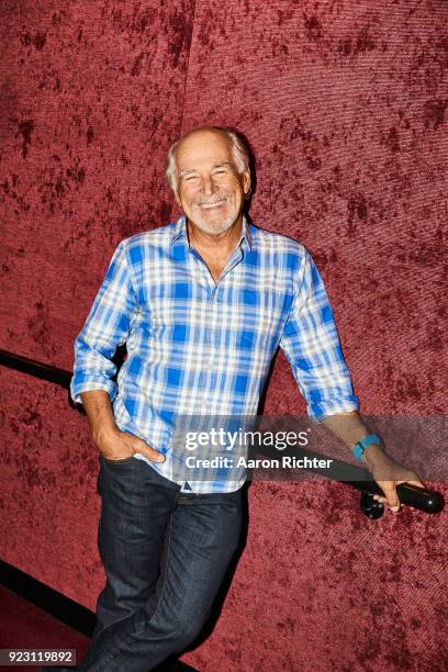 Singer Jimmy Buffett is photographed for New York Times on January 22, 2018 at Marquis Theater in New York City.