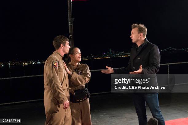 It's Just a Million Dollars, No Pressure"-- Cody Nickson, Jessica Graf and Phil Keoghan in San Francisco, California on the two-hour season finale of...