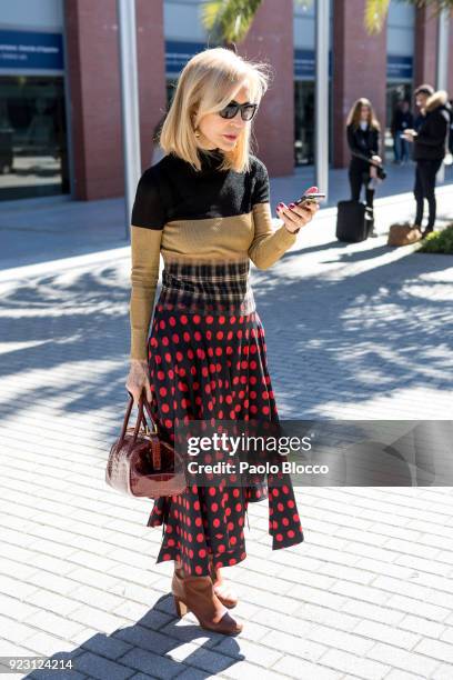 Carmen Lomana is seen at ARCO on February 22, 2018 in Madrid, Spain.