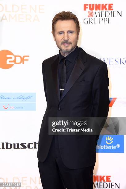 Actor Liam Neeson attends the Goldene Kamera on February 22, 2018 in Hamburg, Germany.